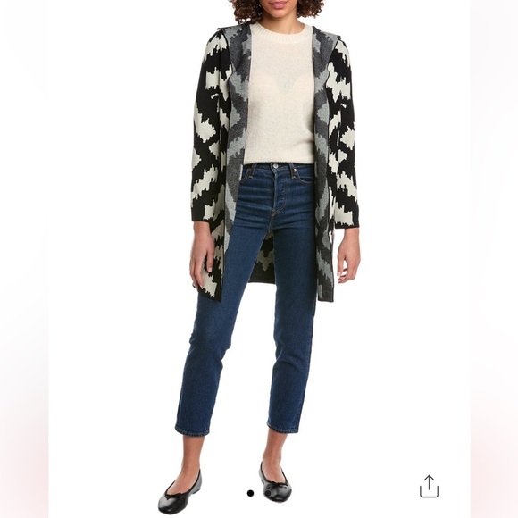 Rain + Rose Hooded Cardigan in Mocha Multi, Size Large, NWT - Picture 17 of 17